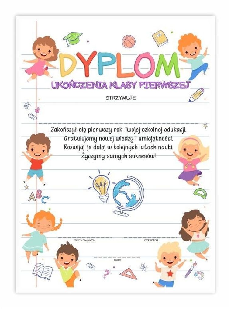 Learnhow Dyplom A Uko Czenia Klasy Pierwszej Szt Smyk