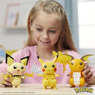 MEGA Pokemon Pikachu Trio Ewolucja 3 Pak Pokemony Do Zbudowania