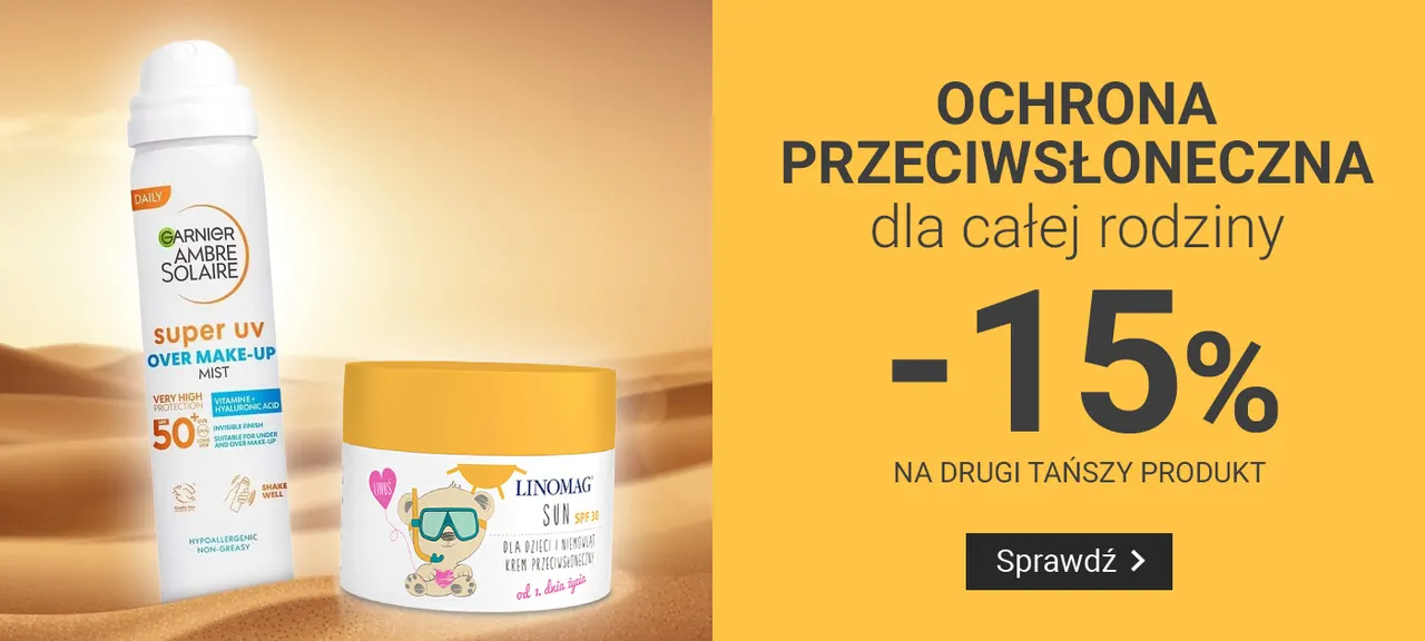 Ochrona przeciwsłoneczna dla całej rodziny -15% na drugi tańszy produkt