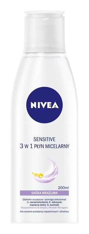 Nivea Sensitive, płyn micelarny 3w1 do cery wrażliwej, 200 ml