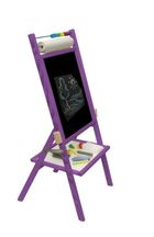 3toysm, tablica obrotowa, kredowa z rolką papie, fioletowa