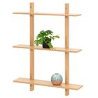 4living, regał sosnowy z trzema półkami, 80-60-15 cm