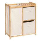 5five Simply Smart, regał bambusowy z koszem na pranie, Tidy box, i pojemnikami, 66-33,3-78.5 cm