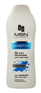 AA Men, Sensitive, żel pod prysznic 3w1, Comfort, 400 ml
