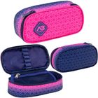 Abag, piórnik owalny, hexagon pink ombre