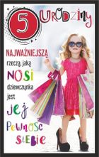 AbCard, kartka okolicznościowa, Urodziny 5 dziewczynka