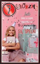AbCard, kartka okolicznościowa, Urodziny 7, dziewczynka