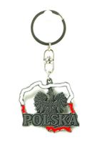 Abino, brelok metalowy, kontur Polski, 6 cm