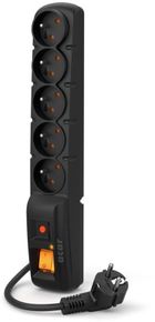 Acar, Listwa zasilająca, F5 PRO, 1,5m, czarny