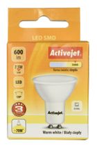 Activejet, SMD, żarówka punktowa, 600 lm, biała ciepła, 7.5W, GU10, AJE-S3710W