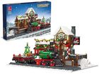 Adar, pociąg świąteczny, klocki konstrukcyjne LED, 1362 elementy