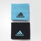 Adidas, opaska tenisowa na nadgarstek, błękitna i czarna