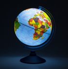 Alaysky, globus o średnicy 25 cm z mapą fizyczną, polityczną i aplikacją