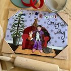 Alex Clark, deska ozdobna, szklana, crazy cat lady kociara święt