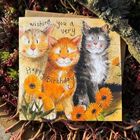 Alex Clark, karnet urodzinowy, koty i nagietki