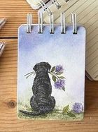 Alex Clark, kołonotes A7, Labrador z kwiatami, 1 szt.