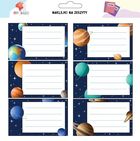 All4Kids, naklejki na szafkę i zeszyt, Kosmos