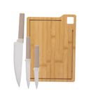 Altom Design, deska bambusowa, 24-33-1 cm + noże, taupe, 3 szt.