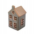 Altom Design, domek porcelanowy LED, khaki, 6,5-6-11 cm