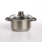 Altom Design, Fabio, garnek nierdzewny z pokrywą szklaną, 14 cm