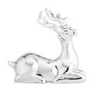 Altom Design, figurka ceramiczna renifer, 14-5,5-12,5 cm, w kolorze srebra