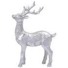 Altom Design, figurka renifer z poliresingu, 10-5-14,5 cm, w odcieniu srebra