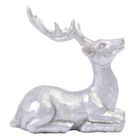 Altom Design, figurka renifer z poliresingu, 8,5-5-8 cm, w odcieniu srebra