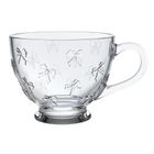 Altom Design, filiżanka szklana na stopce, kokardki, 420 ml