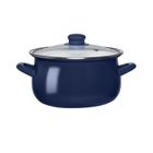 Altom Design, garnek emaliowany z pokrywą szklaną, granatowy, 1,86l