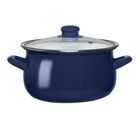 Altom Design, garnek emaliowany z pokrywą szklaną, granatowy, 3,54l