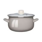 Altom Design, garnek emaliowany z pokrywą szklaną, taupe, 2,71l