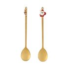 Altom Design, komplet 2 łyżeczek z ozdobną zawieszką święta, 3 w odcieniu złota
