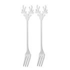 Altom Design, komplet 2 widelczyków z ozdobną końcówką, głowa renifera, srebrny, color box