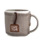 Altom Design, kubek, 380 ml, z ocieplaczem sweterkowym, beżowy