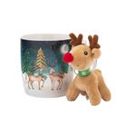 Altom Design, kubek baryłka szeroka, 400 ml z maskotką renifer domek