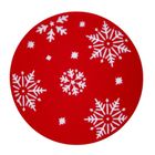 Altom Design, mata filcowa okrągła, 38 cm, duże śnieżynki czerwona