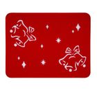 Altom Design, mata filcowa prostokątna, 44-34 cm, dzwoneczki czerwona