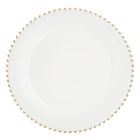 Altom Design, podkładka pod talerz ze złotymi perełkami, biała, 33 cm