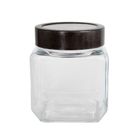 Altom Design, pojemnik szklany kwadratowy z pokrywą, taupe, 500 ml