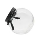 Altom Design, pojemnik szklany z czarną pokrywą i wstążką, 1,5l