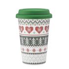 Altom Design, Scandi, kubek stożek wysoki nbc, 390 ml, z silikonową pokrywką, green