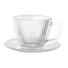 Altom Design, Selena, filiżanka szklana, ze spodkiem w opasce, 250 ml