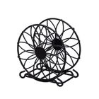 Altom Design, serwetnik metalowy, 11-11.5 cm, czarny, kwiat