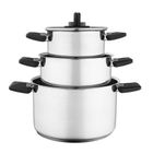 Altom Design, Smart, zestaw garnków nierdzewnych, 16/20/24 cm, 6 elementów