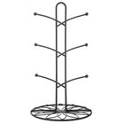 Altom Design, stojak na kubki, metalowy, czarny w kwiaty, 18-33 cm