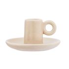 Altom Design, świecznik dolomitowy matowy na cienką świecę, brązowy, 10-10-5 cm