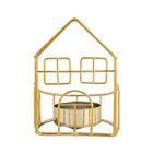 Altom Design, świecznik metalowy domek, 7-7-10 cm, w odcieniu złota