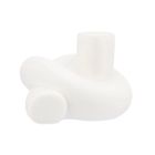 Altom Design, świecznik porcelanowy matowy na cienką świecę, biały, 9,5-9-7 cm