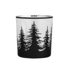 Altom Design, świecznik szklany,, 7-7-8 cm, granatowe choinki