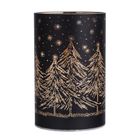 Altom Design, świecznik szklany, czarny LED, 9-14 cm, sosnowy las